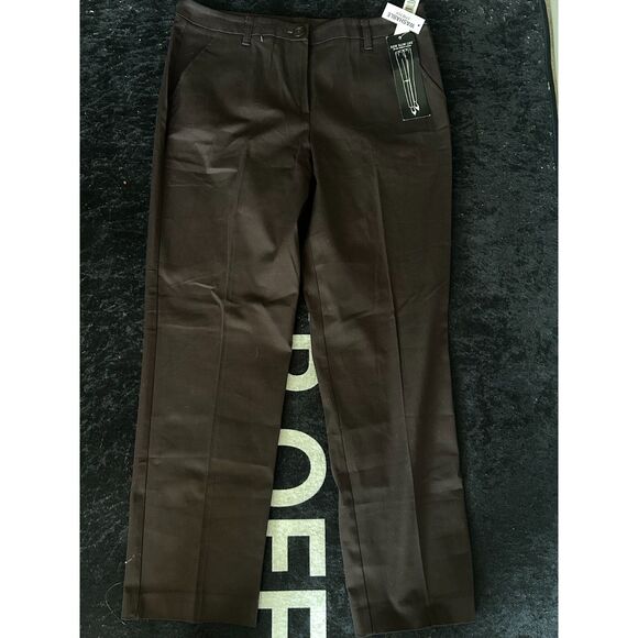 new directions Pants - New Directions NWT Chocolate Brown Slim Leg Stretch Dress Pants Size 12